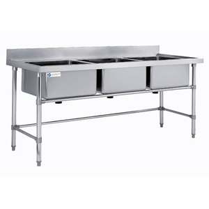 Products: L1800XW600 MM Triple Stainless Steel Compartment Commercial Sink TT-BC301B-1