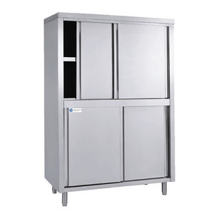 Products: L 1000MM 4 Sliding Doors Upright Stainless Steel Kitchen Cabinet TT-BC318A