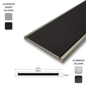 Series 12 Aluminium Stair Nosing - Solid Aluminium Insert