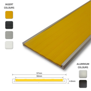 Stair Nosings: Series 11 Aluminium Stair Nosing - Solid Santoprene Insert