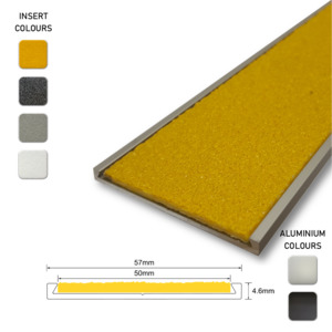 Stair Nosings: Series 10 Aluminium Stair Nosing - Solid Carborundum Insert