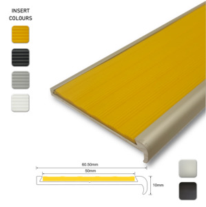 Series 9 Aluminium Stair Nosing - Solid Santoprene Insert