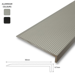 Stair Nosings: Series 1 Aluminium Stair Nosing - Solid Aluminium