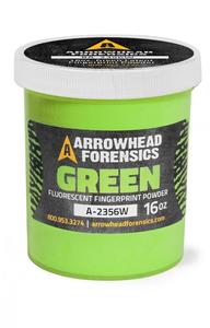 Arrowhead Forensics: Arrowhead Forensics Green Fluorescent Latent Fingerprint Powder - 16oz