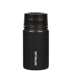 Fifty Fifty 12oz Wide Mouth with Flip Lid Vacuum Insulated Bottle Matte Black