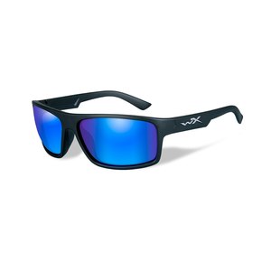 Eyewear And Goggles: Wiley X Peak Sunglasses Polarised Blue Mirror Lens Matte Black Frame