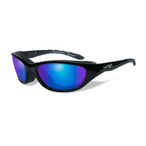 Wiley X AirRage Polarised Blue Mirror Lens Gloss Black Frame
