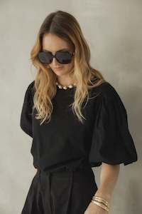 TOPS: Puff Sleeve Top (black)