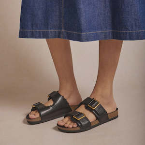 Footwear: Nico Black/Shearling Slide