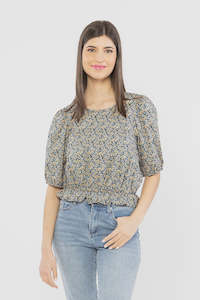 Seeking Lola: Inquisitive Top - Navy Sunshine
