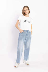 Drama The Label: Zoe Printed Tee - White / Black