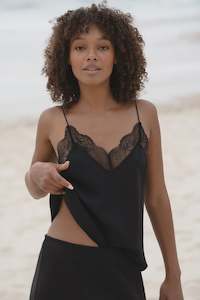 Lilly Pilly Collection: Frankie Silk Cami - Black