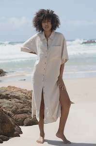 Lilly Pilly Collection: Carly Shirt Dress - Oatmeal