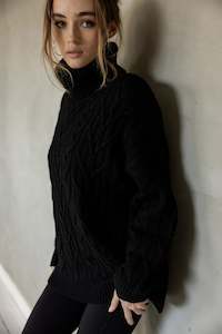 Sweats Vests: Mazu You Saw Me Knit Sweater Black