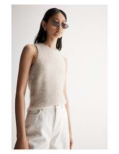 Sweats Vests: Elka Abigail Knit Tank White Marle