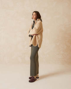 Shorts Skirts: Indi & Cold Wool Pencil Skirt Khaki G452