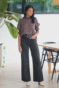 Jeans 1: Zoey Black High Rise Wide Leg Pocket Jean