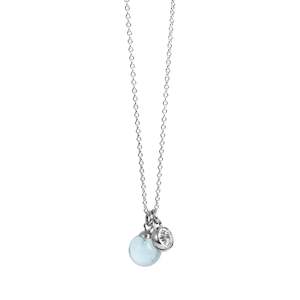 A C Oslo: 2046 0278 Steel Silver Blue Glass Ball Necklace