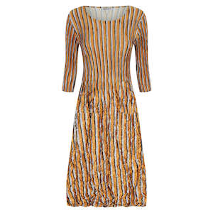 Dresses: Alquema 3/4 Sleeve Smash Pocket Dress Metallic Stripe