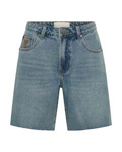 One Teaspoon Jacksons Mid Waist Shorts Blue Crush