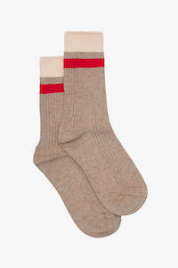 Antler  Varsity Sock Red and Oat