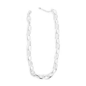 A C Oslo: Chain Reaction Silver Link Necklace 45cm