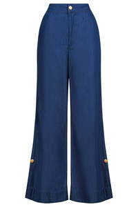 Jeans 1: Melenia Denim Split Pant -Indigo