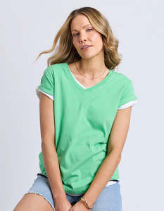 Tops 1: Foxwood Manly Vee Tee in Irish Green