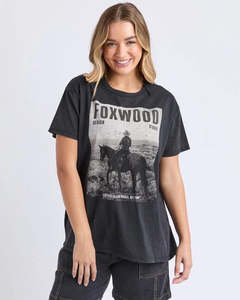 Foxwood Rodeo Tee in Washed Black