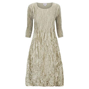 Alquema 3/4 Sleeve Smash Pocket Dress  Metallic Elm
