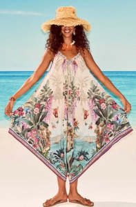 New Arrivals 1: Camilla draped jumpsuit with straps Bodrum botanicals