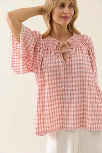 Esther Shirred Top Pink