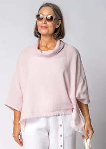Kiora Linen Top in Pink