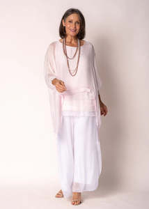 Tops 1: Amulet Silk Top in Pink One Size