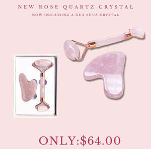 Beauty: Rose Quartz Crystal A Gua Sha  Face Roller