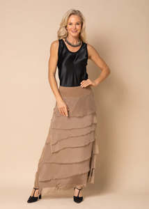 Shorts Skirts: Fifi Silk Skirt in Desert