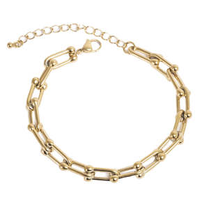 3017 0003 Pure steel Gold Link Bracelet