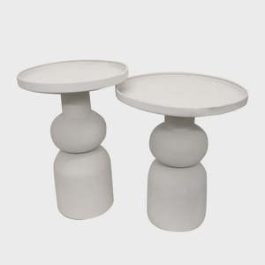 Accessories 1: Windsor Ripple White Side Tables - Set/2