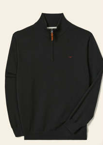 R.M.Willams Ernest 1/4 Zip Merino Knit Forest Green