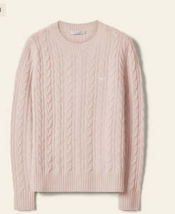 Knitwear 1: R.M.Willams Seaforth Lambswool Cable Knit  in Pink