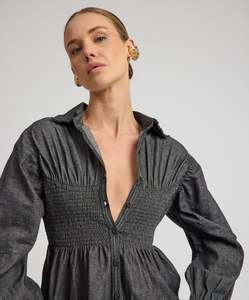 One Teaspoon: One Teaspoon Cafe Terrace Shirred Chambray Shirt