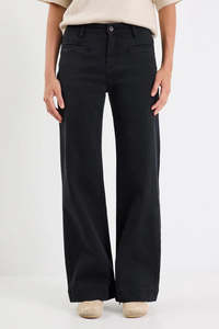Jeans 1: Concert Black Mid Rise Wide Leg Pocket Jean
