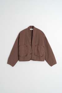 V125AD326 Quilted Kimono Jacket in Tobacco