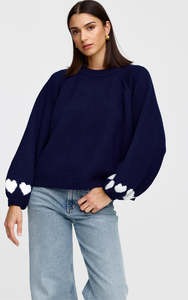 Cherie Hearts Knit in Midnight by Kinney