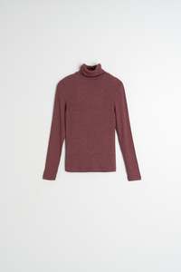 Burgundy Ribbed Long Sleeve Top