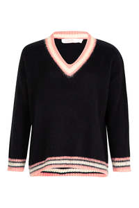 Knitwear 1: Coop Vee Party Sweater Black
