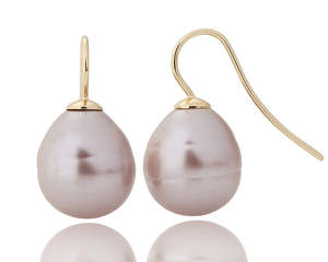 Blush Pink Teardrop Pearl Earring 13x15mm