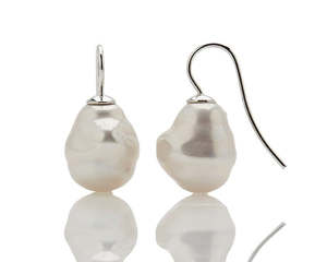 Blush Pink Potato Pearl Drop Earring 12 x 14 mm