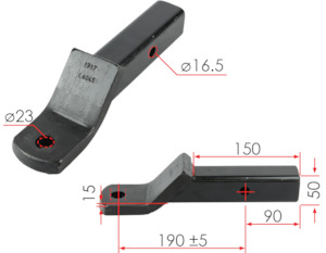 Tow Ball Mounts: TAG+ Towing Ball Mount, 3500kg, Enamel Dipped, 45 face