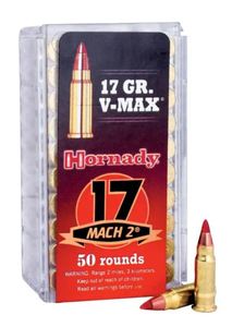 Rifle Ammo: Hornady .17 mach2 .17gr V-Max Bullet